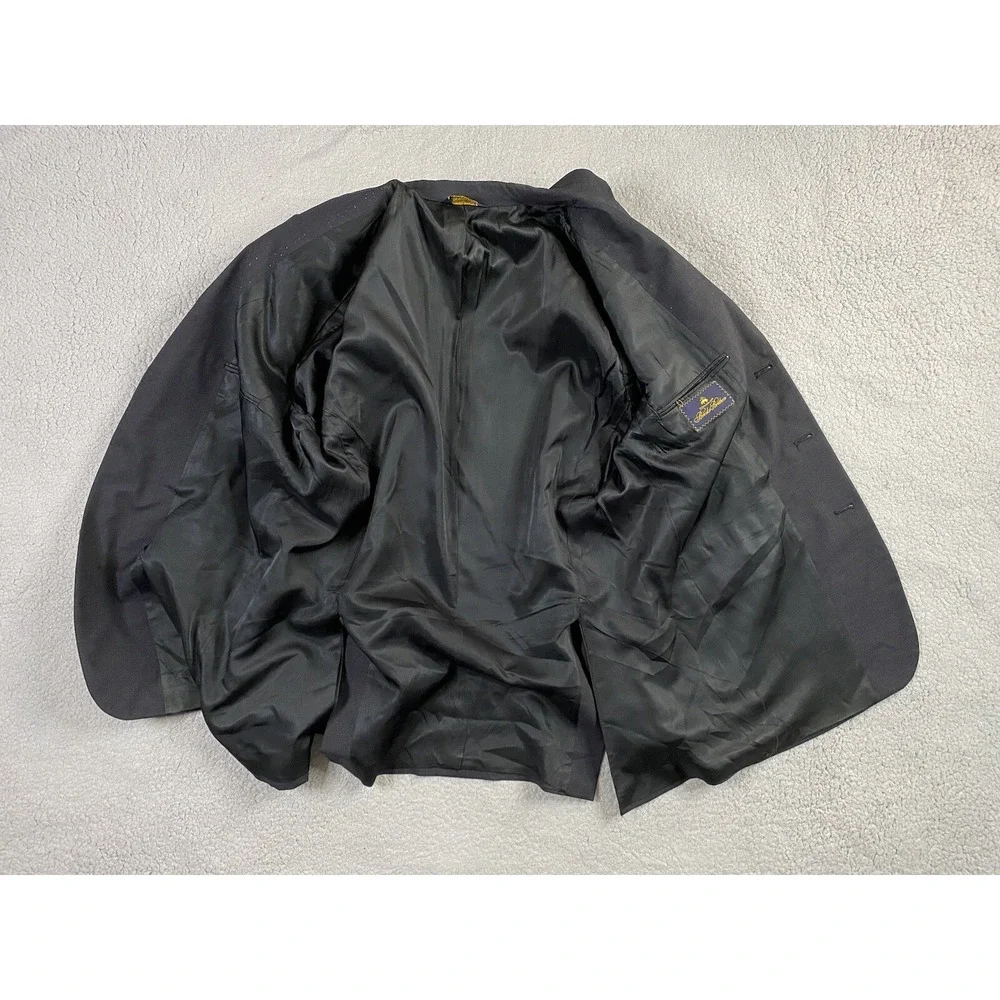 Vintage Brooks Brothers Suit Jacket 46 L Gray Wool Designer Premium USA